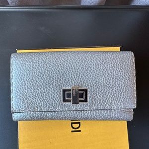 EUC FENDI Silver Continental Wallet